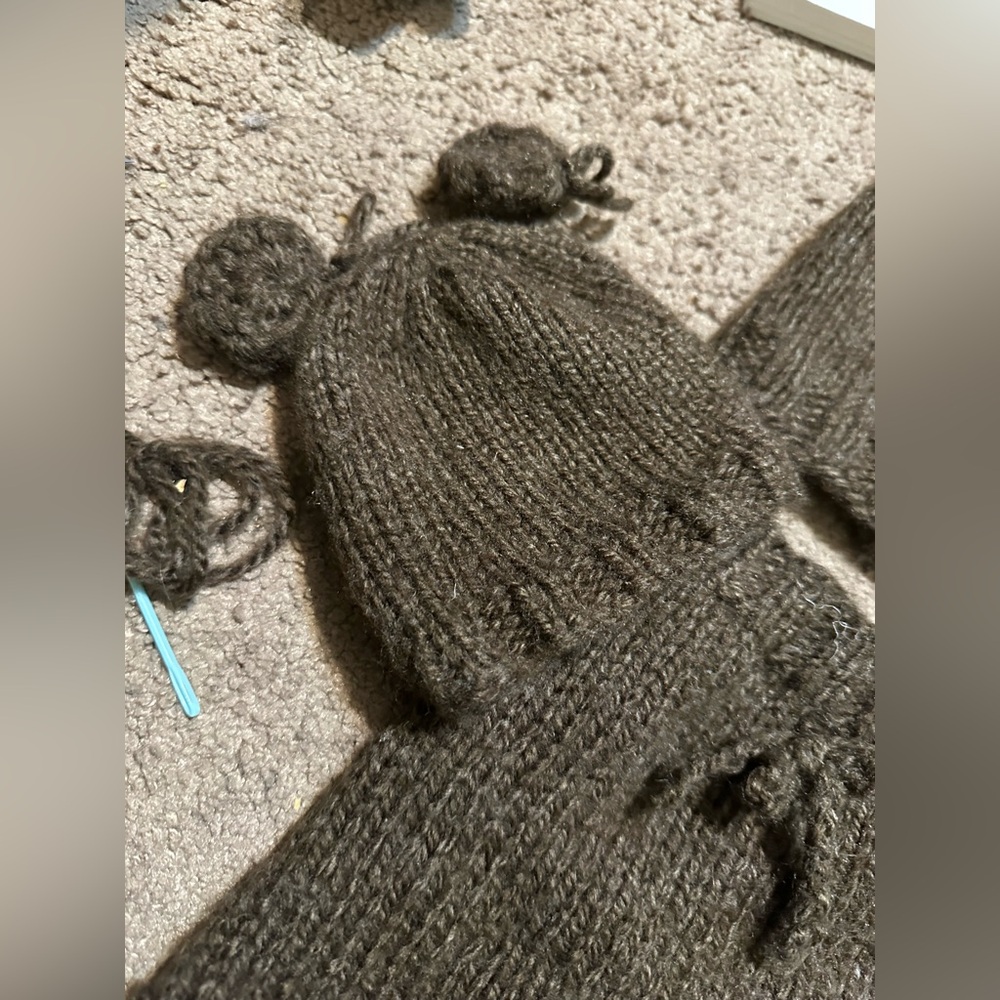 Cozy Brown Knit Baby Pants